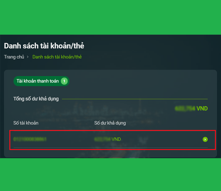 Xem lịch sử giao dịch Vietcombank trên máy tính