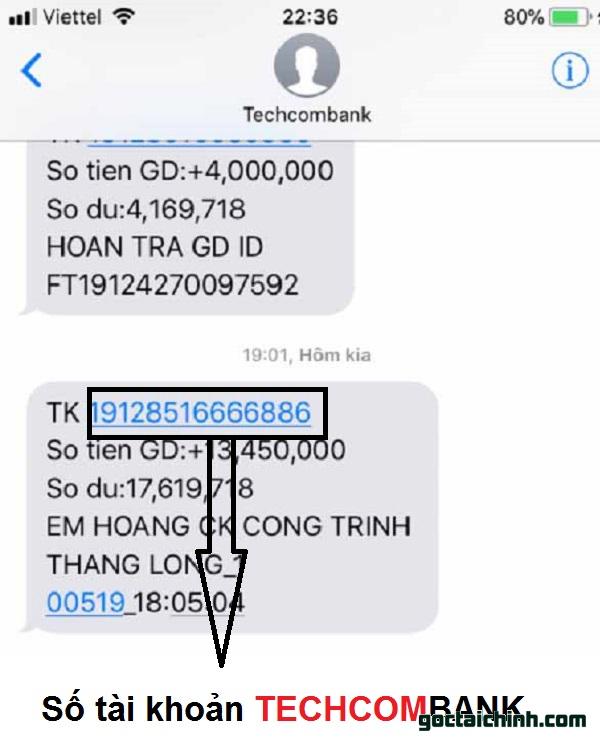 Số tài khoản Ngân hàng Techcombank