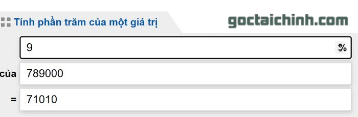 công cụ tính phần trăm online