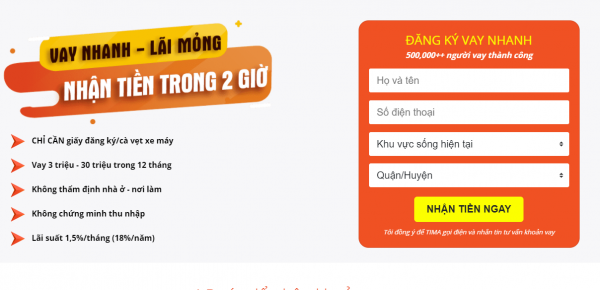 Cách vay tiền Tima đơn giản