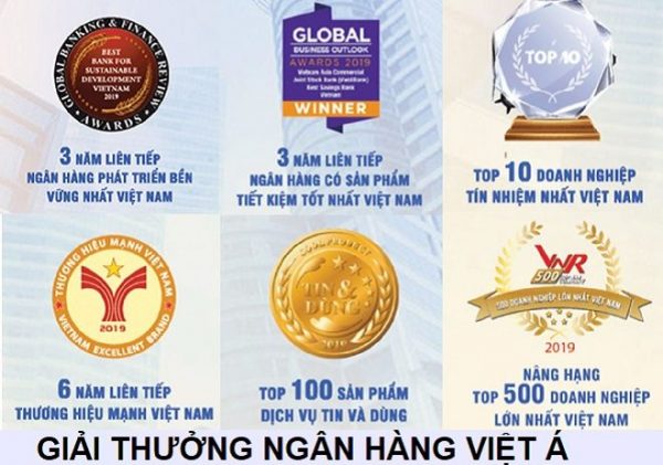 Những giải thưởng của ngân hàng Việt Á