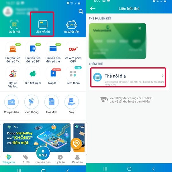 Nạp tiền mặt vào Viettelpay