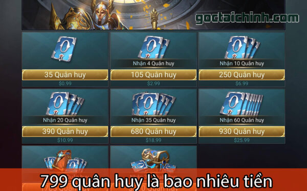 799 quân huy là bao nhiêu tiền?