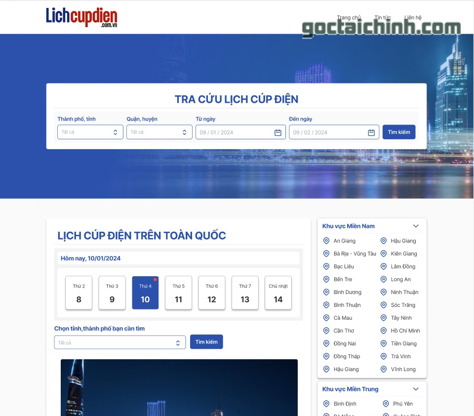 lịch cúp điện txn
